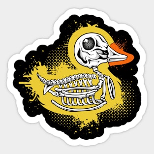 duck skull waterpaint, halloween Sticker